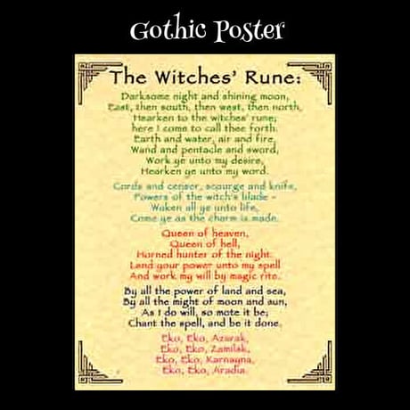 ゴシックポスター 魔術系ポスター /  Witches  Rune