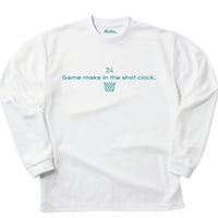 GM long tee 【DRY】WHITE(aqua green print)