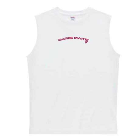NGM sleeveless【DRY】WHITE×hotpink