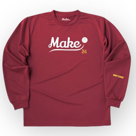 WT  long tee  FW 【DRY】BURGUNDY