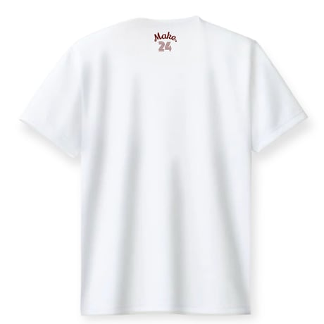 WT short tee【DRY】WHITE×Bordeaux