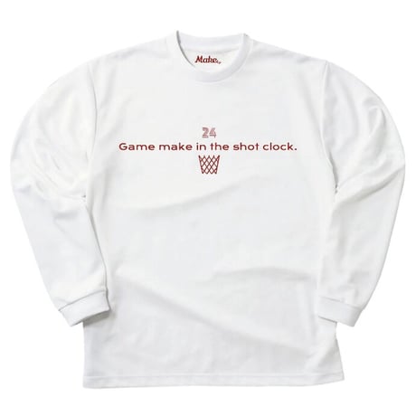 GM long tee 【DRY】WHITE(Red print)