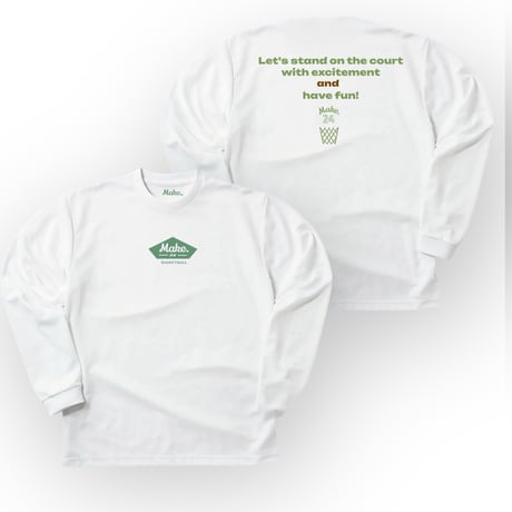 HF long tee 【DRY】  WHITE × OLIVE