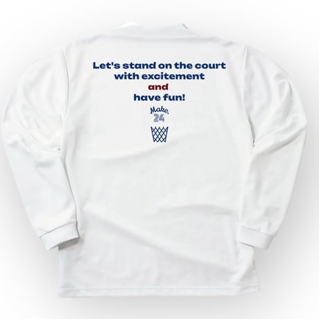 HF long tee 【DRY】  WHITE ×  NAVY