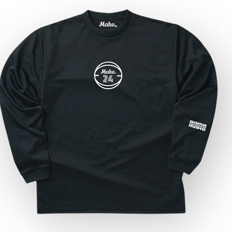 AM  long tee   IES【DRY】BLACK×wh