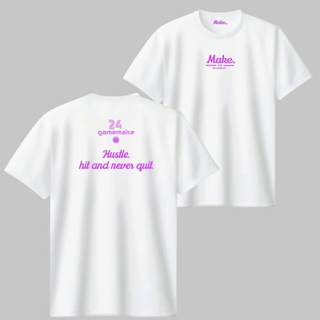 HSL short tee 【DRY】　WHITE×lavender