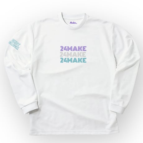 MC long tee 【DRY】WHITE(purple)