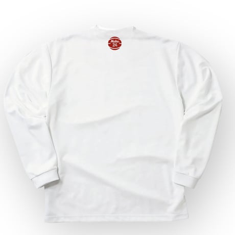 GM long tee 【DRY】WHITE(Red print)