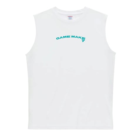 NGM sleeveless【DRY】WHITE×aqua green