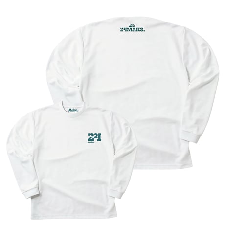 EX long tee【DRY】WHITE × TURQ