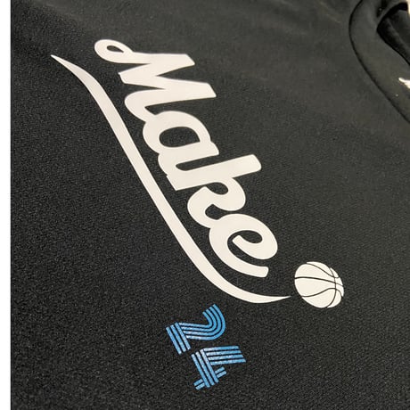 WT  front wave tee【DRY】BLACK
