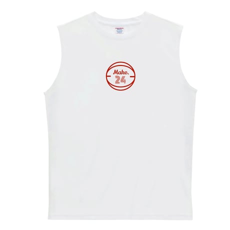 NBM sleeveless【DRY】WHITE×bordeaux