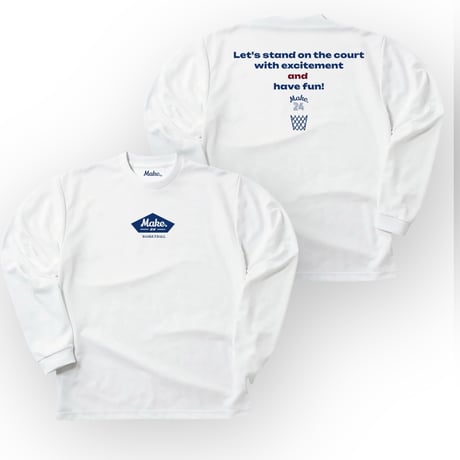 HF long tee 【DRY】  WHITE ×  NAVY