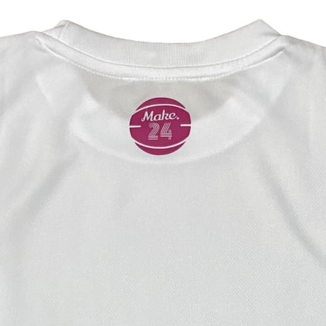 MC short tee【DRY】WHITE(rose pink)
