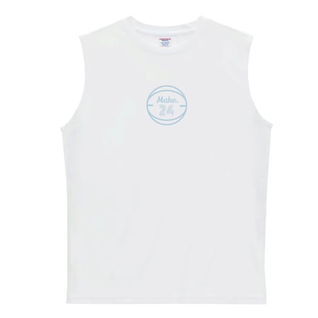 NBM sleeveless【DRY】WHITE×skyblue
