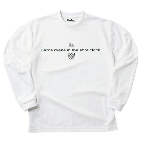 GM long tee 【DRY】WHITE(Black print)