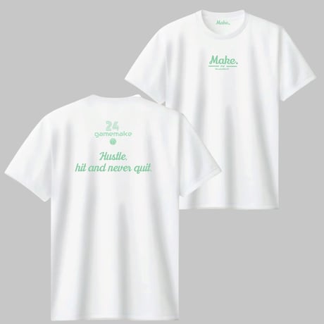 HSL short tee 【DRY】　WHITE×mintgreen