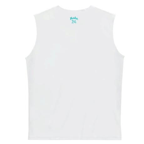 NGM sleeveless【DRY】WHITE×aqua green