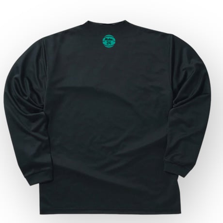 GM long tee 【DRY】BLACK(aqua green print)