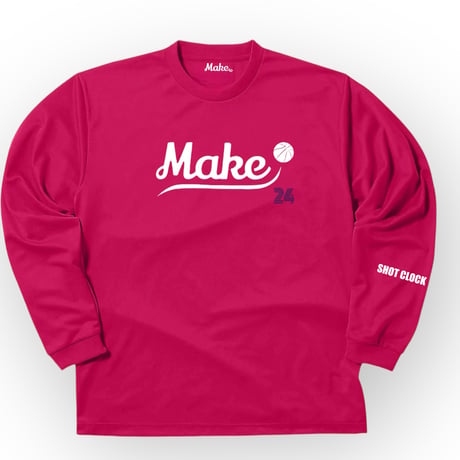 WT long tee【DRY】HOT PINK