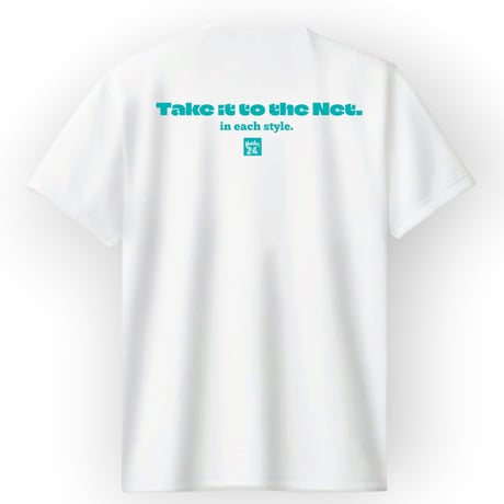 TKN  short tee 【DRY】 WHITE×aqua green