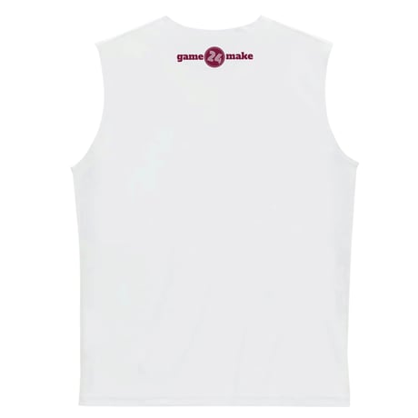 NBM sleeveless【DRY】WHITE×bordeaux