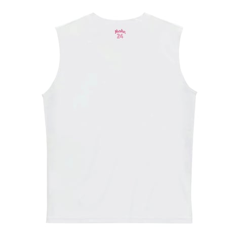 NGM sleeveless【DRY】WHITE×hotpink