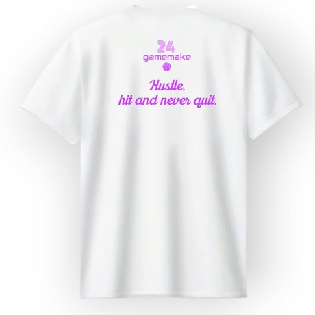 HSL short tee 【DRY】　WHITE×lavender