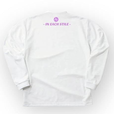 AW long tee 【DRY】WHITE×lav