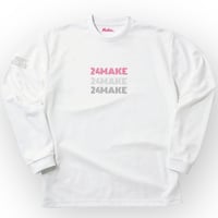 MC long tee 【DRY】WHITE(pink)
