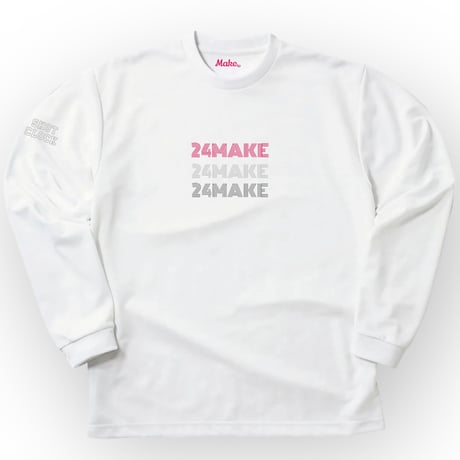 MC long tee 【DRY】WHITE(pink)