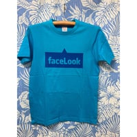 【faceLook】T-シャツ、ターコイズブルー