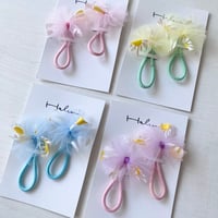 ベビーヘアゴム フリフリ お花プリント