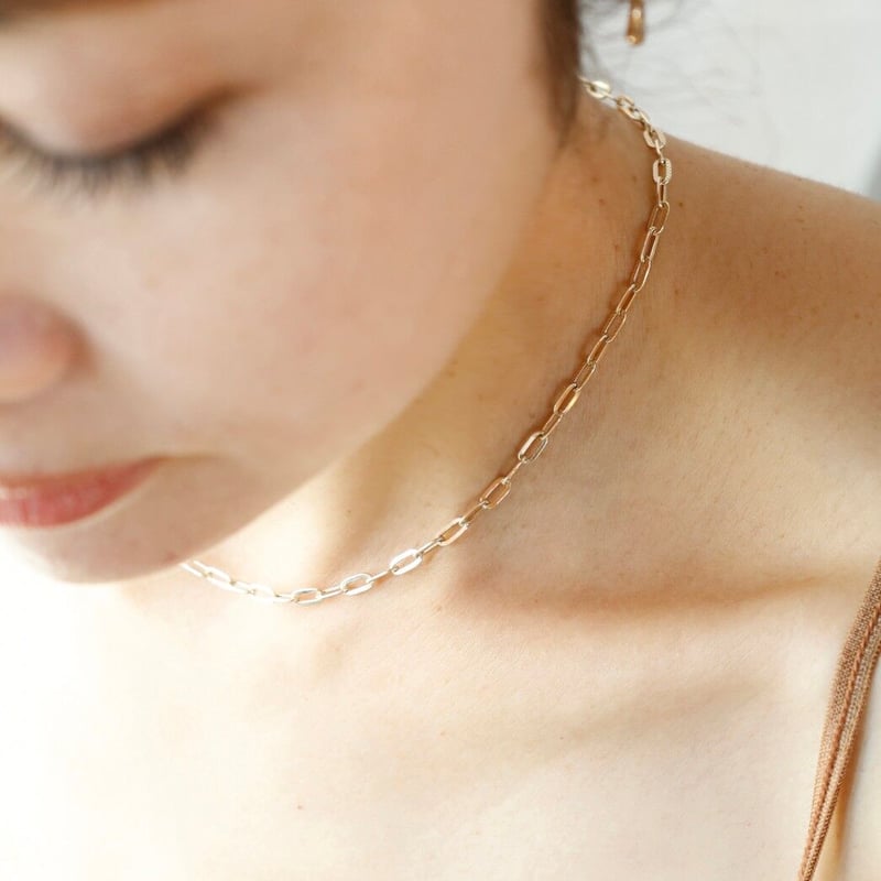 アリアチェーンネックレス(太)/イエローゴールド/K10 | peau_jewelry