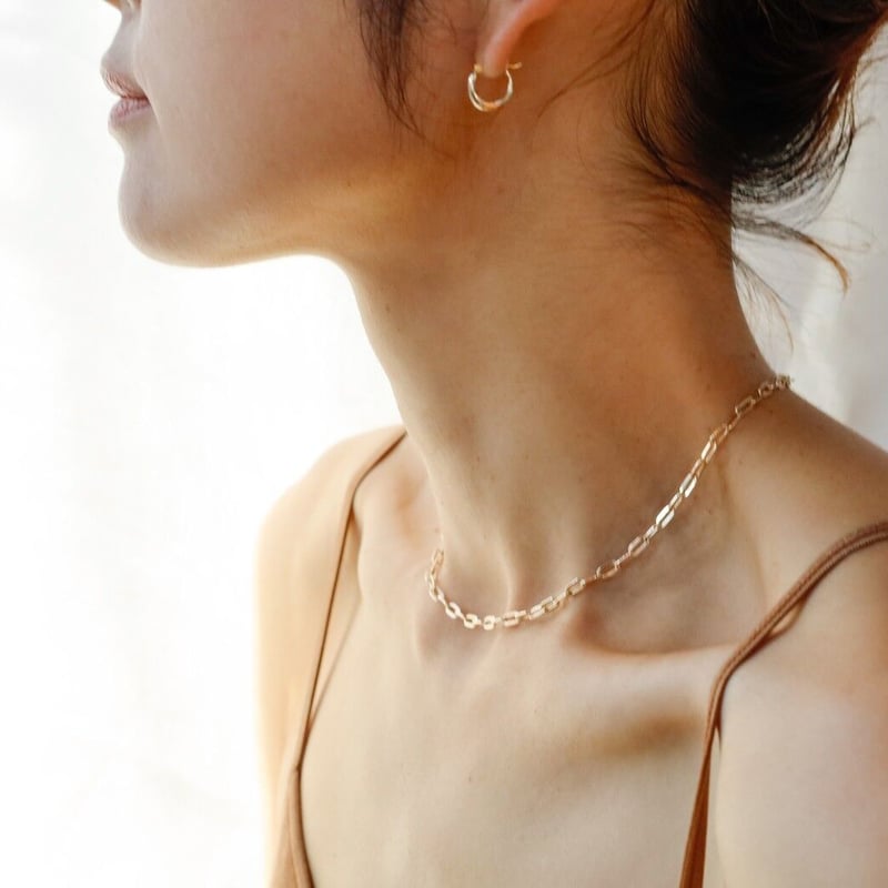 アリアチェーンネックレス(太)/イエローゴールド/K10 | peau_jewelry