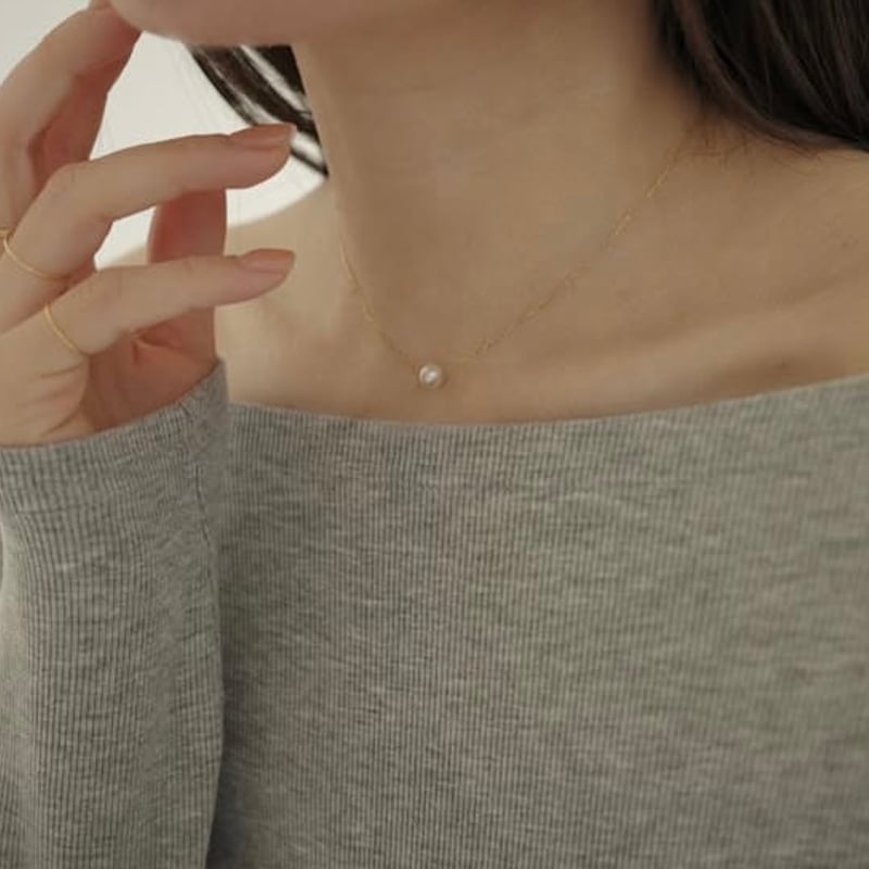 淡水パールネックレス/K18/ラディアントチェーン | peau_jewelry
