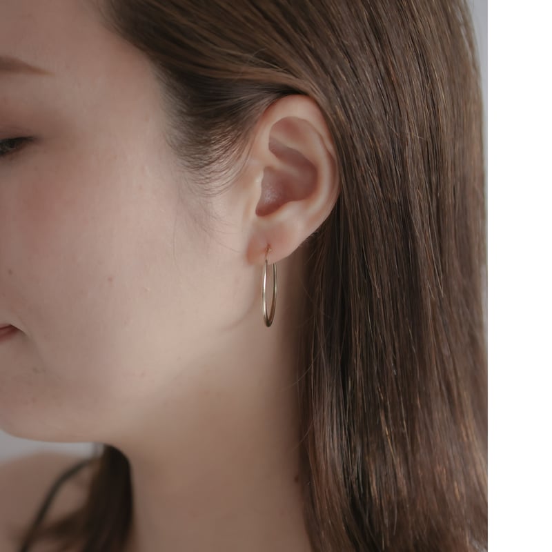 限定】フープピアス(大)イエローゴールド/K10 | peau_jewelry