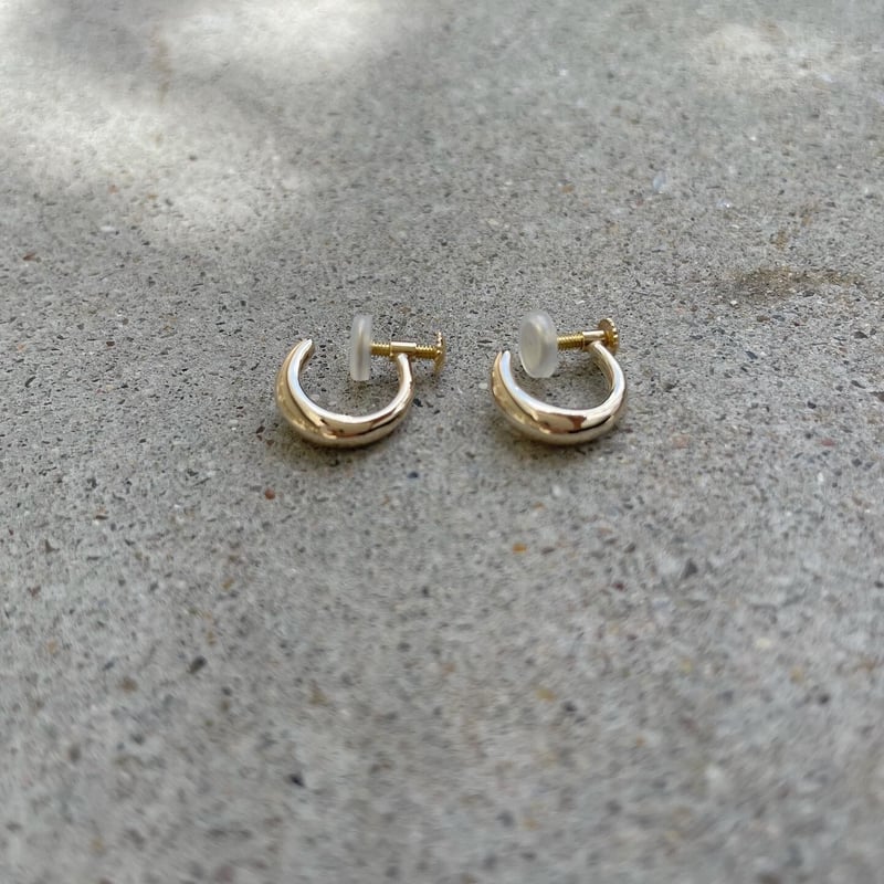 フープイヤリング/イエローゴールドK10K18 | peau_jewelry