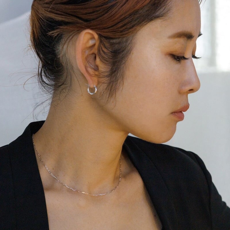 ルーチェリンクネックレス(細)/ホワイトゴールド/K10 | peau_jewelry