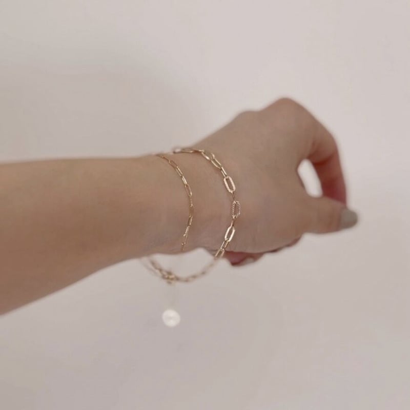 アリアチェーンブレスレット(太)/YG/K10 | peau_jewelry