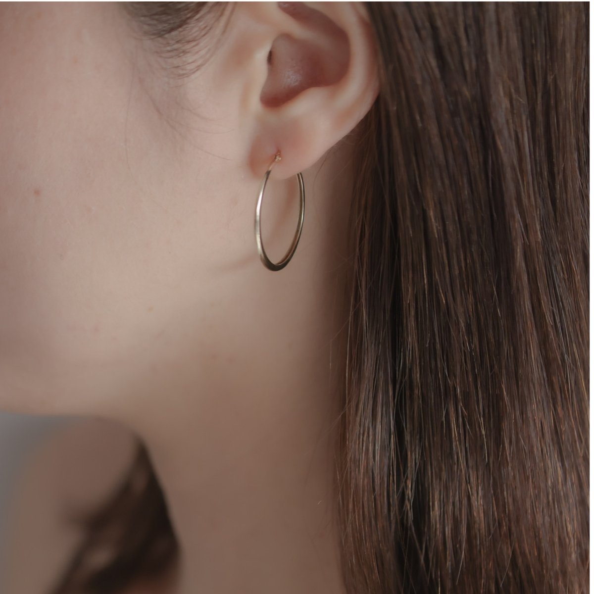 限定】フープピアス(大)イエローゴールド/K10 | peau_jewelry