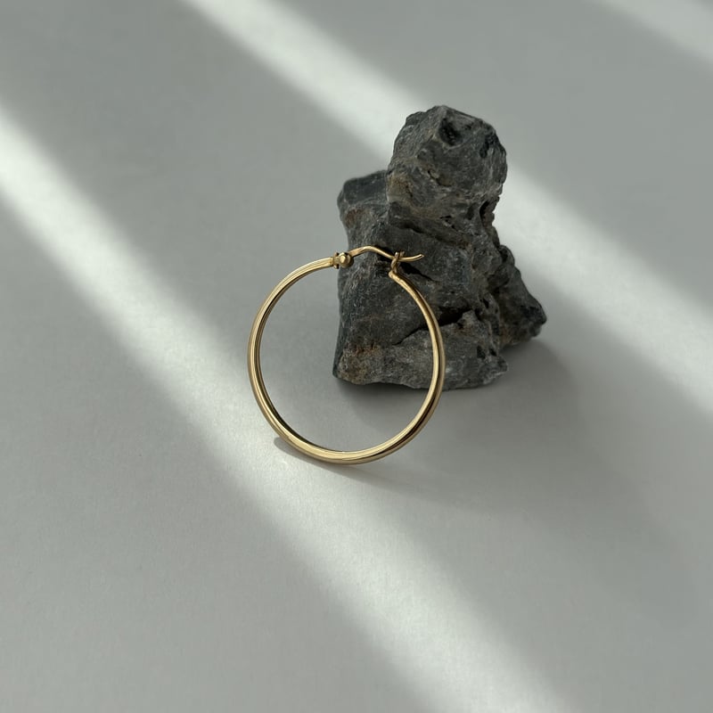 フープピアス(L)SV925/Pt plated/K18 gold plated | peau