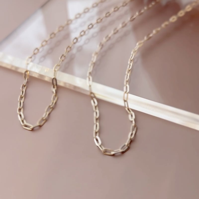 50cm/中空アリアチェーンネックレス/イエローゴールドk10 | peau_jewelry