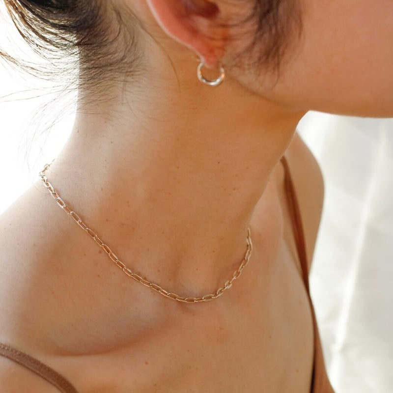 アリアチェーンネックレス(太)/イエローゴールド/K10 | peau_jewelry 