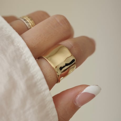peau jewelry あぽんさん　とろみリング　ゴールド peau jewelry あぽんさん とろみリング ゴールド peau jewelry