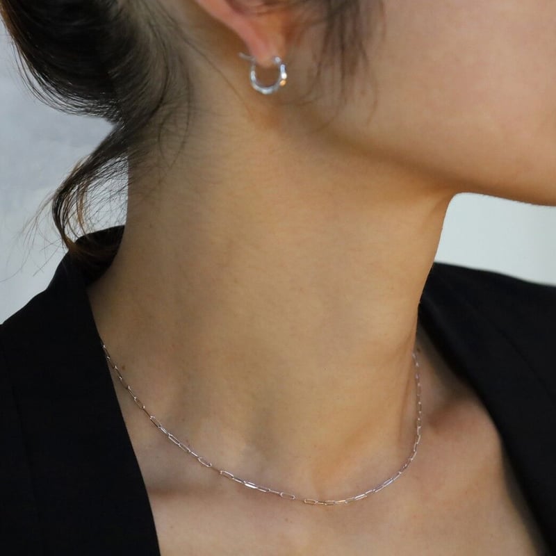 ルーチェリンクネックレス(細)/ホワイトゴールド/K10 | peau_jewelry