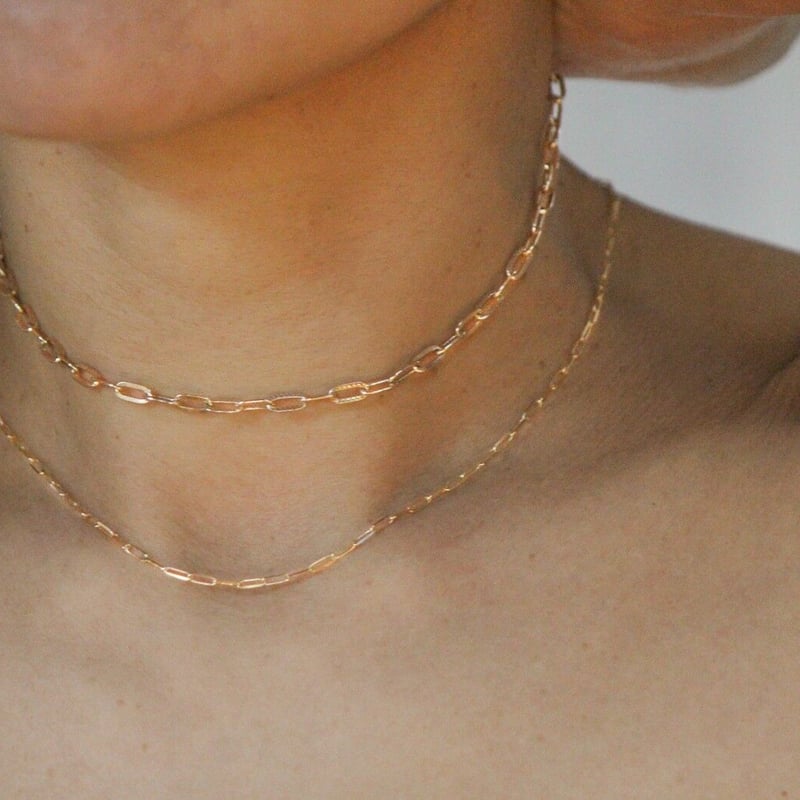 アリアチェーンネックレス(太)/イエローゴールド/K10 | peau_jewelry 