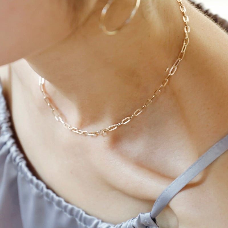 アリアチェーンネックレス(太)/イエローゴールド/K10 | peau_jewelry 