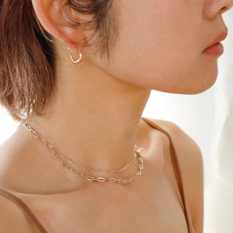 アリアチェーンネックレス(太)/イエローゴールド/K10 | peau_jewelry