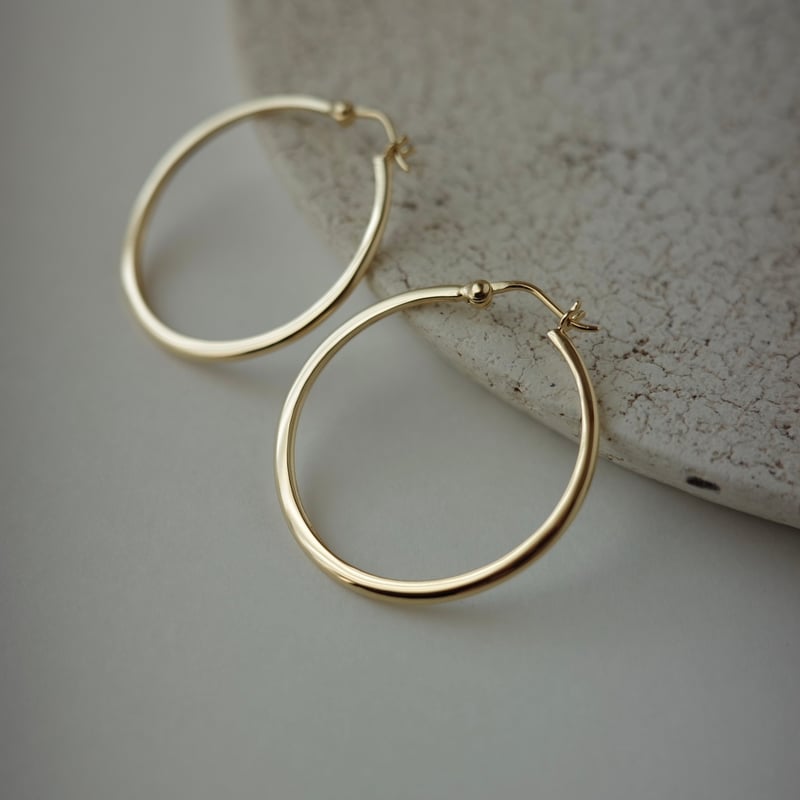 フープピアス(L)SV925/Pt plated/K18 gold plated | peau